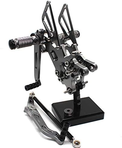 Miniatura 5 de Krace Estriberas delanteras para motocicleta, juego de estriberas traseras reposapiés, pedales de cambio de freno, totalmente ajustables, apto para