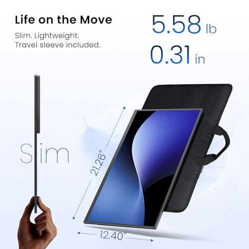 Image of UPERFECT Wireless Portable Monitor with Battery 10000mAh, 23.8 inch 1080P FHD 100Hz 145% sRGB QLED Gaming Monitor with Stand, Bag & VESA, Large Second Screen for Laptop, Computer, Phone, Game Consoles