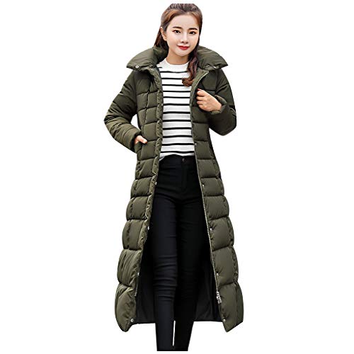 Sixpi Women Casual Loose Thick Long Sleeve Hooded Coat Winter Jacket Cotton Clothes Green