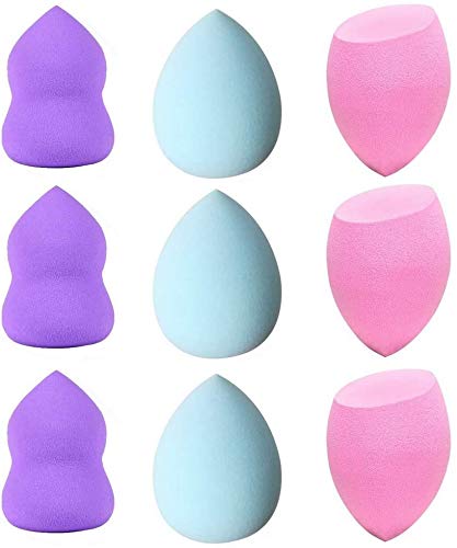 ZHIYE Makeup Sponge, Beauty Makeup Blending Sponge Puff Blender Foundation Sponge Concealer Sponge Applicator Sponges 9 Pcs