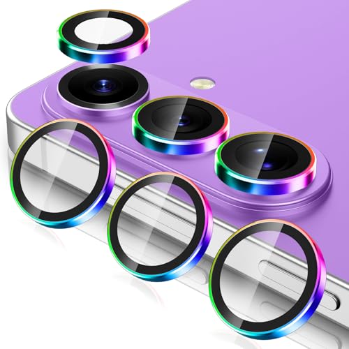 Casetego for Galaxy S26 Camera Lens Protector 9H Hardness Scratch Resistant Ultra-thin Tempered Glass Metal Individual Camera Cover for Samsung Galaxy S26 Light Colorful