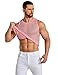 COOFANDY Mesh Shirt for Men Pink Net Shirt Pink Sleeveless Round Neck Sexy Tank Top Casual Sleeveless T Shirts Summer