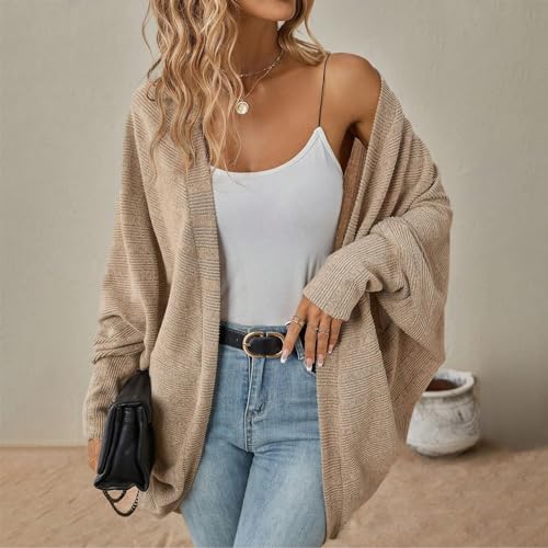 Women Batwing Sleeve Sweater Cardigan Soft Knit Coats Open Front Cocoon Sweaters Casual Loose Cardigans Outerwear3