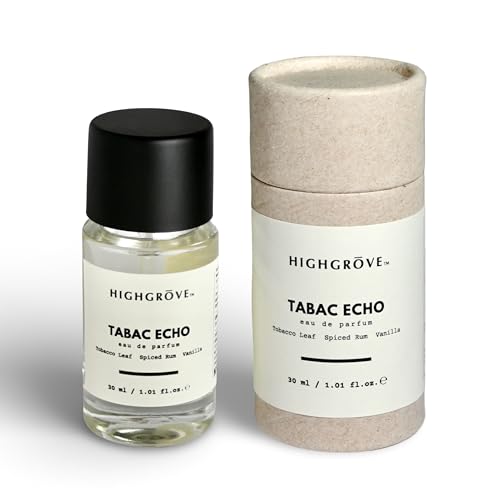 Highgrōve Tabac Echo Premium Eau De Parfum 30ml, Woody, Oriental & Sweet, Soothing Fragrance, Long Lasting Perfume Spray For Men & Women