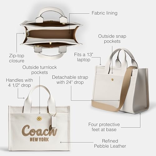 Coach Womens Bubble Leather Cargo Tote Chalk One Size - image 4