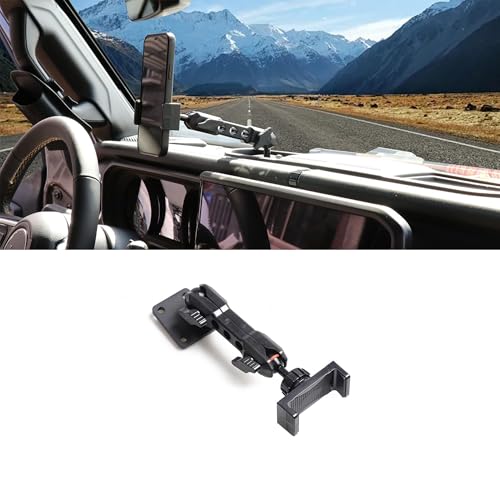 Dash Phone Holder Phone Mount for 2024 2025 2026 Jeep Wrangler JL 2/4 Door 4XE Jeep Gladiator Interior Accessories 360° Adjustable Cell Phone Mount