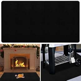 32x60inch Fireproof Hearth Mats for Fireplaces Fire Resistant Rectangle Fire Pit Mat,Fireproof Grill Pads,Under Grill Mat for Outdoor Charcoal,Smokers,Gas Grills,Deck and Patio Protective Mats