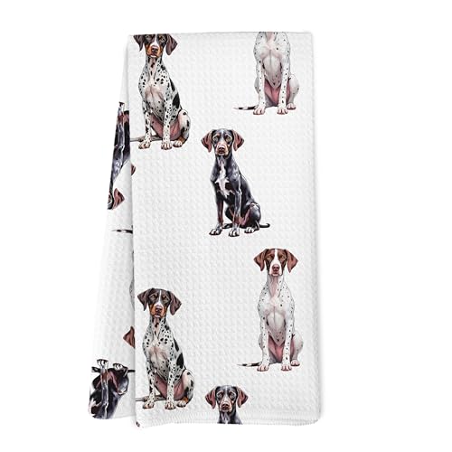 Yorhifa German Shorthaired Pointer Dog Kitchen Towels, German Shorthaired Pointer Gifts Dish Tea Towels for Kitchen, Dog Hand Towels for Bathroom Decor, 16x24 Inches