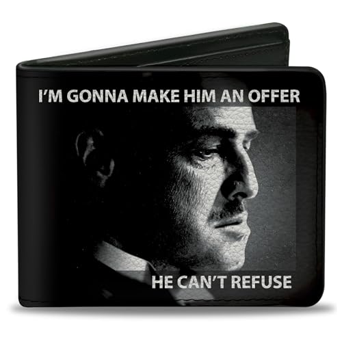 Paramount Pictures Wallet, Bifold, Godfather Vito Corleone Im Gonna Make Him an Offer Pose Black, Vegan Leather
