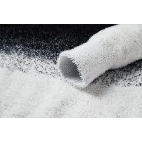 Men's Gradient Color Sweater Fall and Winter Tide Loose Thickening Bottom Warm Round Neck Knit Sweater4