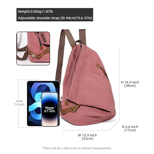 Image of KL928 Canvas Vintage Backpack - Large Casual Daypack Outdoor Travel Rucksack Hiking Backpacks for Men Women