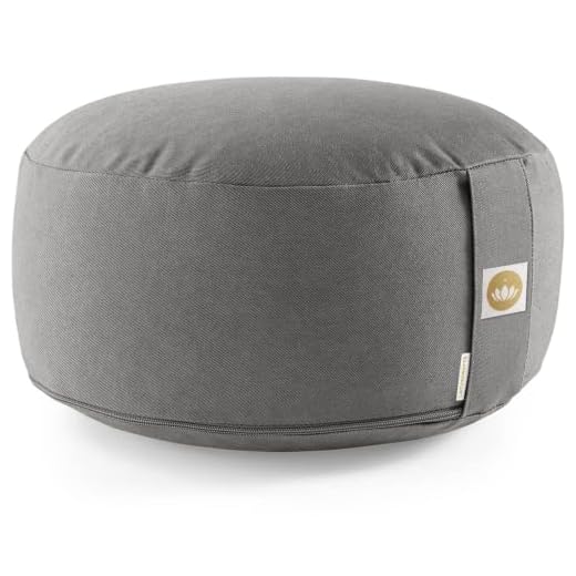 Lotuscrafts Cojin Meditacion Yoga Lotus - Altura 15 cm - Relleno de Espelta - Cubierta en Algodon Lavable- Zafu Meditación - Cojin Suelo Redondo - Cojin Yoga - Meditation Cushion - Certificado Gots