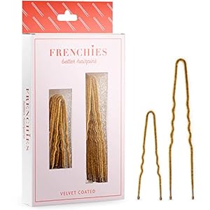 Frenchies Ultra Flocked Extra Soft French Twist Hair Pins for Women, Girls, Teens Buns, Wedding Hair Accessories, Womens Updo Hairstyles, Hair Extensions or Wig, 20 Count, Blond