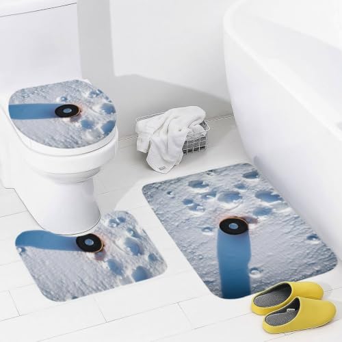 Juego de tres tapetes de piso de terciopelo coral con estampado deportivo de hockey miniatura 2
