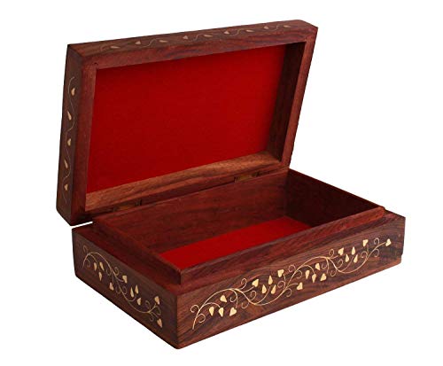 Storeindya B00B6Z8CLC Gifts For Women Handmade Wooden Jewelry Box Chest Two Drawers Brass Knobs Jewelry Boxes Trinket Keepsake Jewellery Storage Box Girls Multipurpose Organizer Chest thumb #2