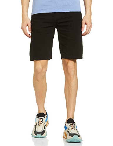 Image of The Indian Garage Co Men Slim Fit Solid Mid-Rise Chino Shorts