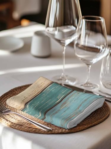 Servilletas de tela color teal set de 4 20x20 pulg miniatura 3