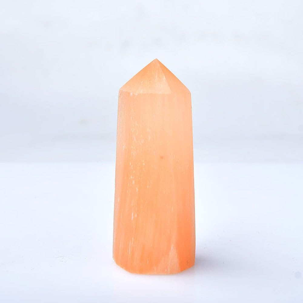 Baguette en cristal de sélénite orange LVTFCO : le cadeau minéral idéal