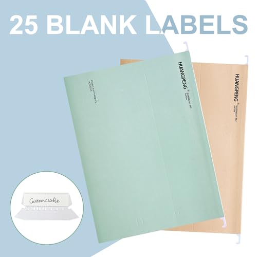 Hotyin Hängemappen im A4-Format – 25 Stück Hängemappen für Aktenschränke mit Laschen und Einsätzen – 5 Farben/Morandi