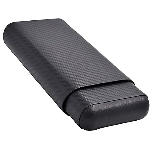 QZH Cigarrlåda kolfiber cederträ cigarrlådor fuktgivande cigarettfodral rymmer 3