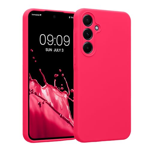 kwmobile Custodia Compatibile con Samsung Galaxy A55 5G Cover - Back Case per Smartphone in Silicone TPU - Protezione Gommata - Rosa Shocking