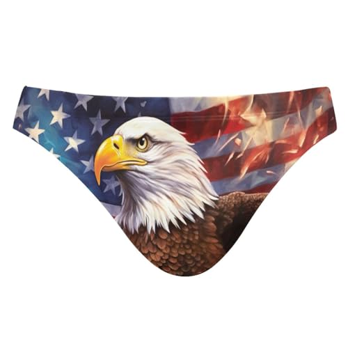 Men's American Bald Eagle 4th of July Independence Day Swim Briefs Bikini Swimsuit S 202a0280