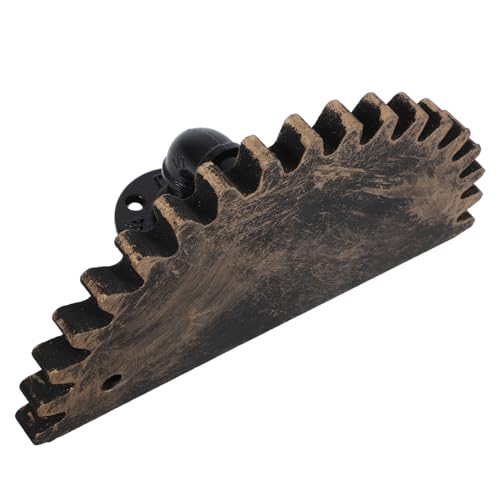 FONDOTIN Vintage Wasserrohr Wandregal Mit 8 Schrauben Industriestil Metall Regal Mit Zahnrad Dekor Rustikale Trennwand Für Wohnzimmer Und Bar Robustes Schwebendes Bücherregal Zur Wandmontage