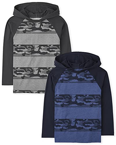 The Children's Place Boys Striped Raglan Hoodie Top 2-Pack