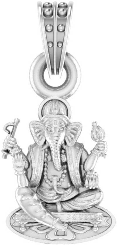 Colgante de plata de ley 925 de Lord Ganesh Ji en talla S para hombres y mujeres