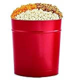 The Popcorn Factory Popcorn Tin with 3 Popcorn Flavors, Robust Cheddar, Butter, Caramel, Large Tub 3.5 Gallons, Snack Gifts, Perfect for Movie Night Snacks, Holidays, Christmas, Birthdays, Any