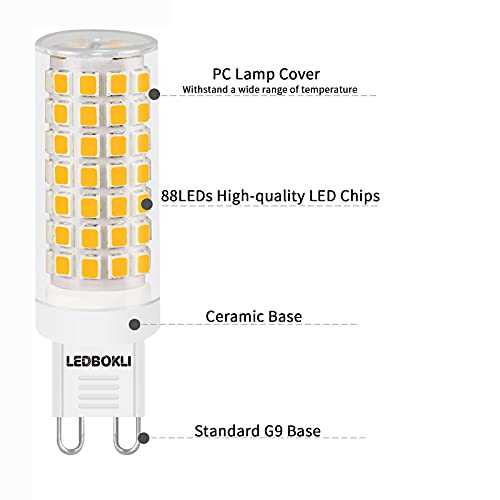 LEDBOKLI 5PCS G9 Led Bulbs 8W Warm White 3000K G9 LED Light Bulbs, Equivalent to 80W Halogen Bulb, LED Corn Lamp Bulbs Ceramic Bulbs, 700LM, AC220-240V, Energy Saving, Non Flicker, Non-dimmable - Image 5