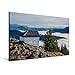 Produktbild CALVENDO Premium Textil-Leinwand 90 cm x 60 cm quer, Kapelle auf dem Spitzstein 1596m, Chiemgauer Alpen | Wandbild, Bild auf Keilrahmen, Fertigbild auf echter Nebel im Tal - es ist Herbst Orte Orte