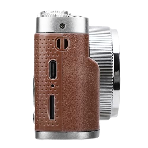 Fockety Fotocamera Digitale 4K, Autofocus da 48 MP 16x Zoom da 2,8 Pollici Screen Telecamera Viaggio Compatta con Scheda, Fotografie Video Vlogging Principianti (BROWN)