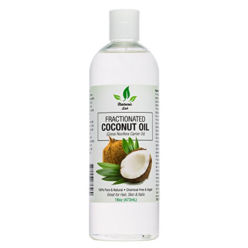 Fractionated Coconut Oil - Natural & Pure Carrier Massage Oil For Skin & Hair Moisturizer Therapeutic Odorless - 16 Oz