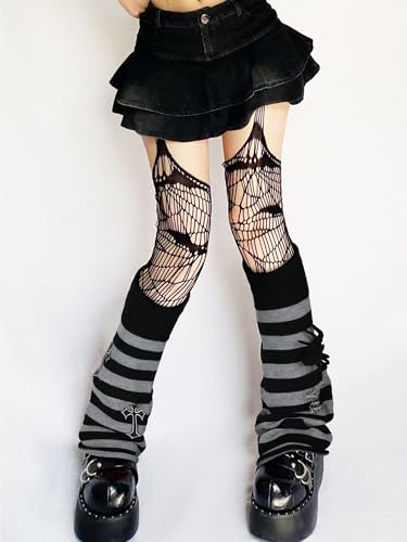 Image of Lebaley Kawaii Leg Warmers Y2K Harajuku Legs Warmer for Girls Women Lolita Accessorie Gothic Long Sock Winter Ankle Warmers