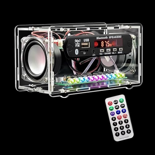 DIY Bluetooth Speaker Kit, FM Radio Soldering Practice Kit, Electronic Project Kits for Adults, Mini Home Sound Amplifier Kit with Digital Display for School STEM Project