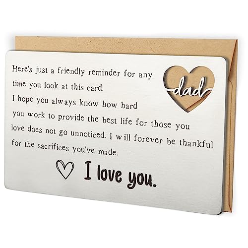 Image of Thank You Dad Engraved Wallet Card Inserts, Wallet Card Gifts for My Dad from Daughter Son, Birthday Father's Day Thanksgiving Christmas Gift for Daddy Papa