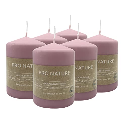 Müller Kerzen PRO NATURE Stumpenkerzen Gepresst - Flieder Lilac...