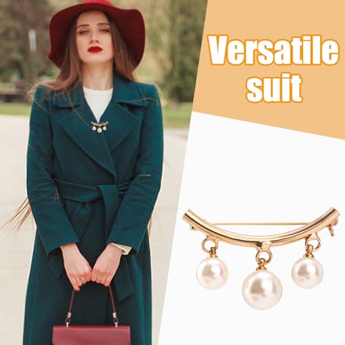 Image of 36pcs Pearl Brooch Pins, Fashion Safety Pins for Women Rhinestone and Pearl Brooch Pins Bling Sock Charms Accessories for Clothes Hats Shoes Scarf Sweater Shawl Decoration Accessories