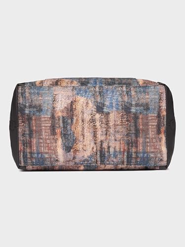 Image of ZOUK Collapsible Duffle Bag for Men and Women | Lightweight Foldable Travel Duffel Bag | Vegan Leather & Handcrafted Fabric | Water-Resistant Lining | 33L Weekend & Short Trip Bag | Triund Baroque