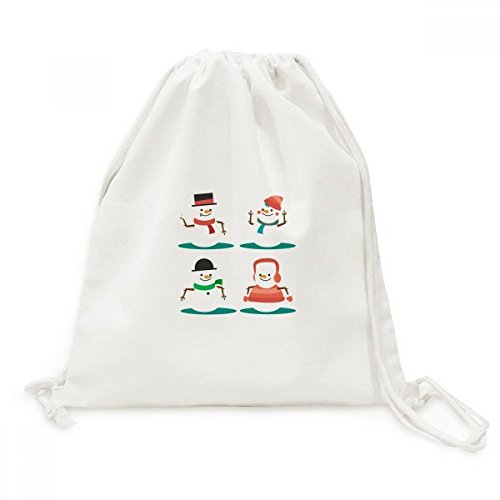 Sac à dos cordon bonhomme de neige léger pour éviter les sacs encombrants à Noël