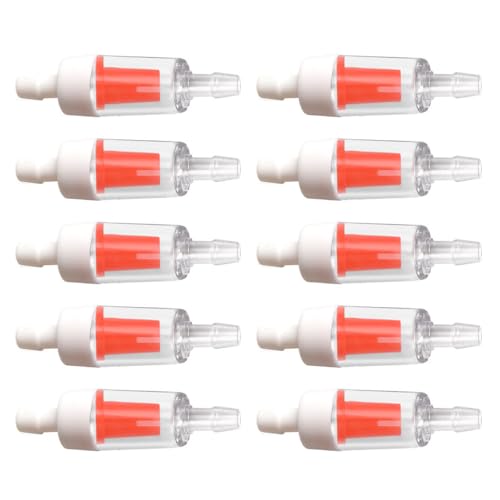 BE-TOOL 10 válvulas de retención de acuario, bombas de aire transparentes unidireccionales de 4 mm, color blanco y rojo, válvulas antirretorno, protectores de bomba para tubos de aerolíneas