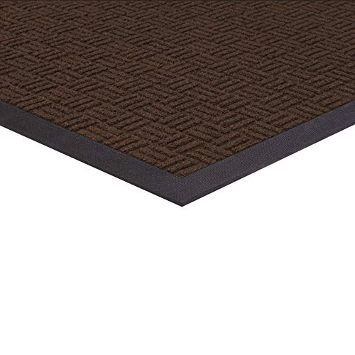 Amazon Basics Molded Carpet & Rubber Commercial Scraper Entrance Mat Parquet Pattern 2X3 Brown #TOP2