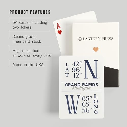 Baraja de cartas Poker 52 piezas Grand Rapids Michigan miniatura 3