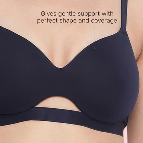 Image of Enamor Innovations CloudSoft, Invisi Neckline Women's Cotton Everyday T-Shirt Bra - Padded, Wirefree, Medium Coverage - A032