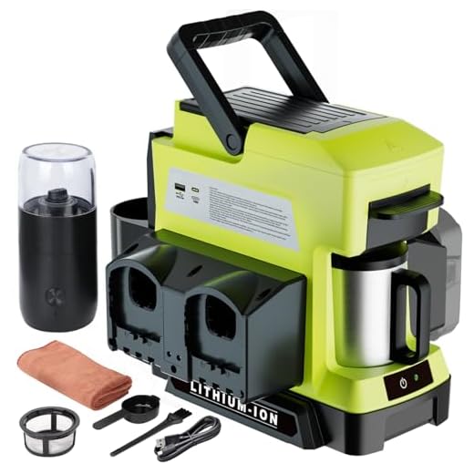 Byutrcfuy Cordless Coffee Maker for Ryobi 18V Battery, 3 Brewing Options Drip Coffee Maker with Coffee Grinder, Portable Single Serve Coffee Makers for Camping, Travel, and Jobsite. (Tool Only)