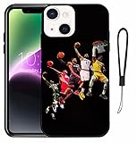 Sports Pattern Designed for iPhone 13/14 Case,Basketball Player James Compatible with iPhone 13/14 Case 6.1 inch,Silicone Lanyard Accessories Anti-Scratch TPU Bumper Slim Soft Protective Cover (James)