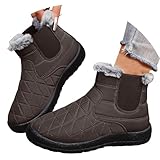 Winter Boots for Women 2025,Women's Fleece Lining Stretch Snow Ankle Booties Lightweight Waterproof Slip On Warm Flats Fashion Chelsea Boots with Non Slip Sole for Outdoor Cold Weather Activity