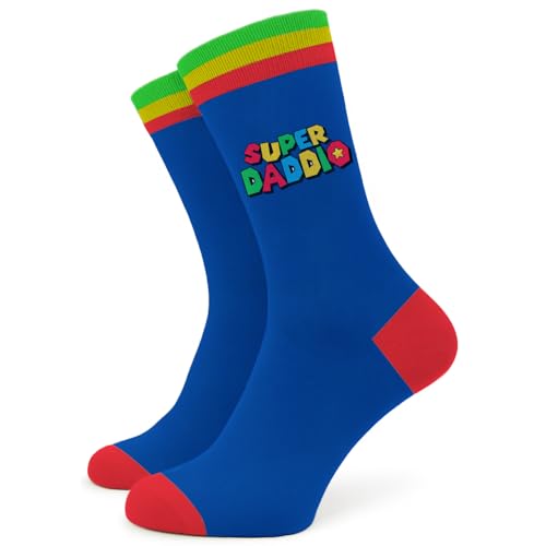 SC Products Super Daddio Funny Gifts for Dad Socks | Size 6-12 Cotton Best Daddy Socks Daddy Gifts from Daughter or Son for Xmas Birthday Fathers Day | Christmas Presents for Dad Stocking Fillers