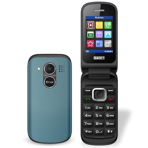 SAIET CANDY Telefono Flip Verde, Dual SIM, Cellulare a Conchiglia